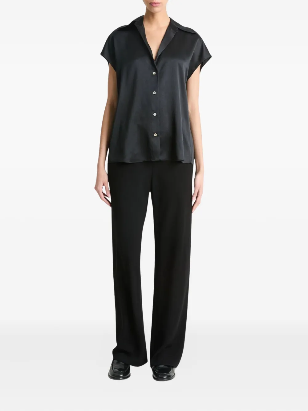 Vince Shirt met kapmouwen - Zwart