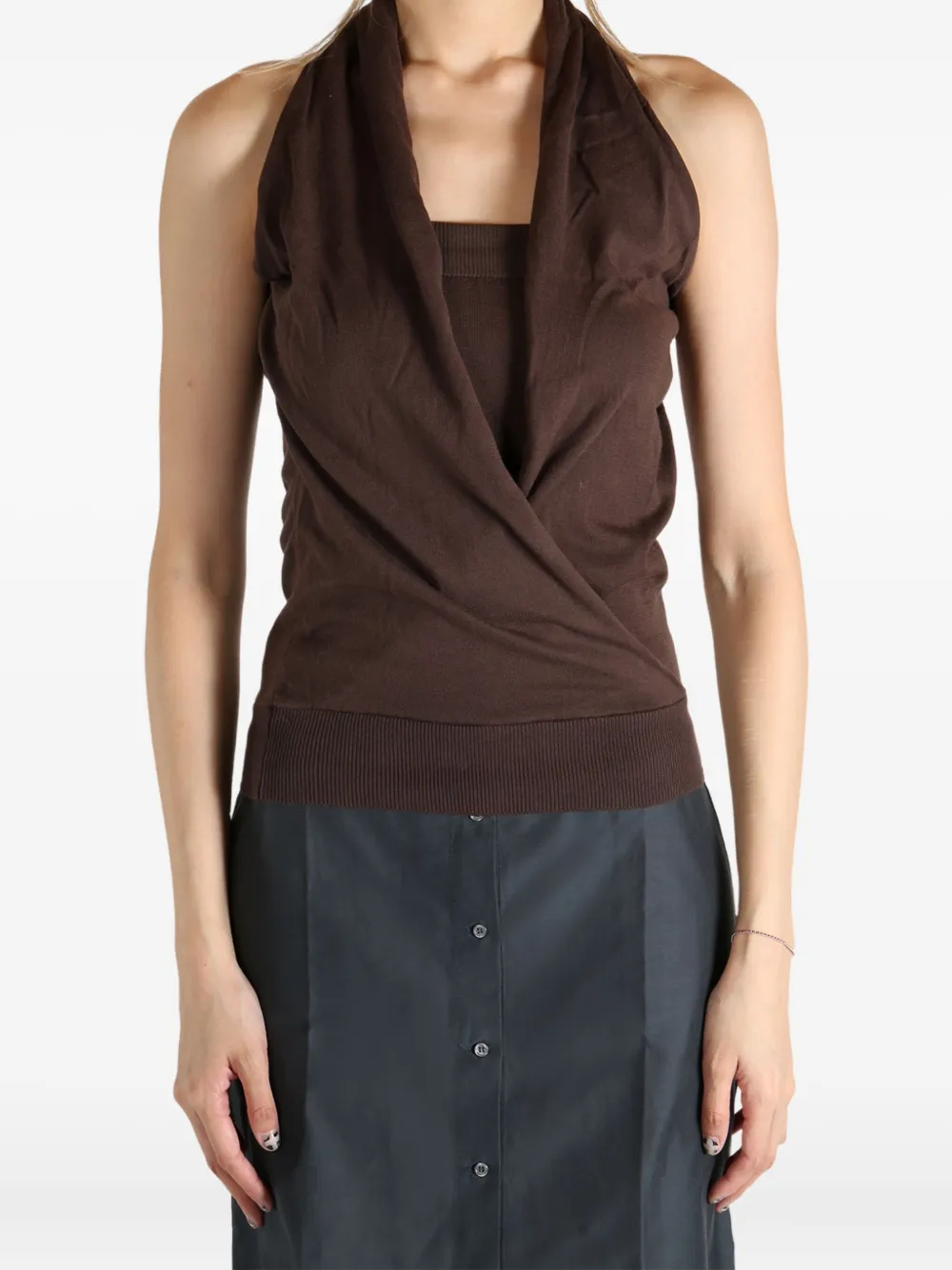 Paloma Wool halter-neck draped top | Brown | Image 1