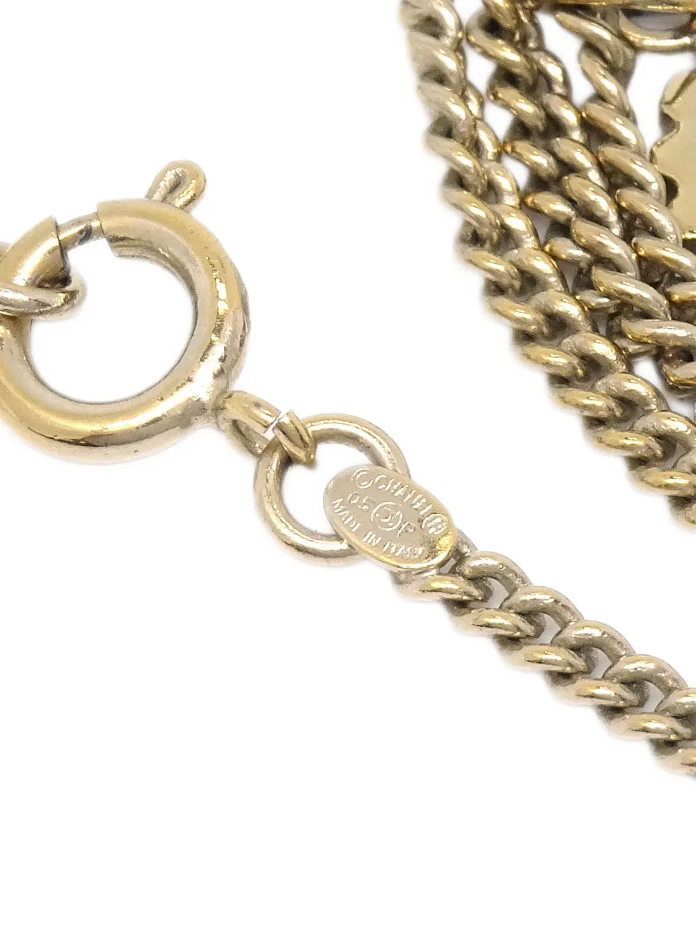 Pre-owned Chanel 2005 Heart Chain Necklace In Gold