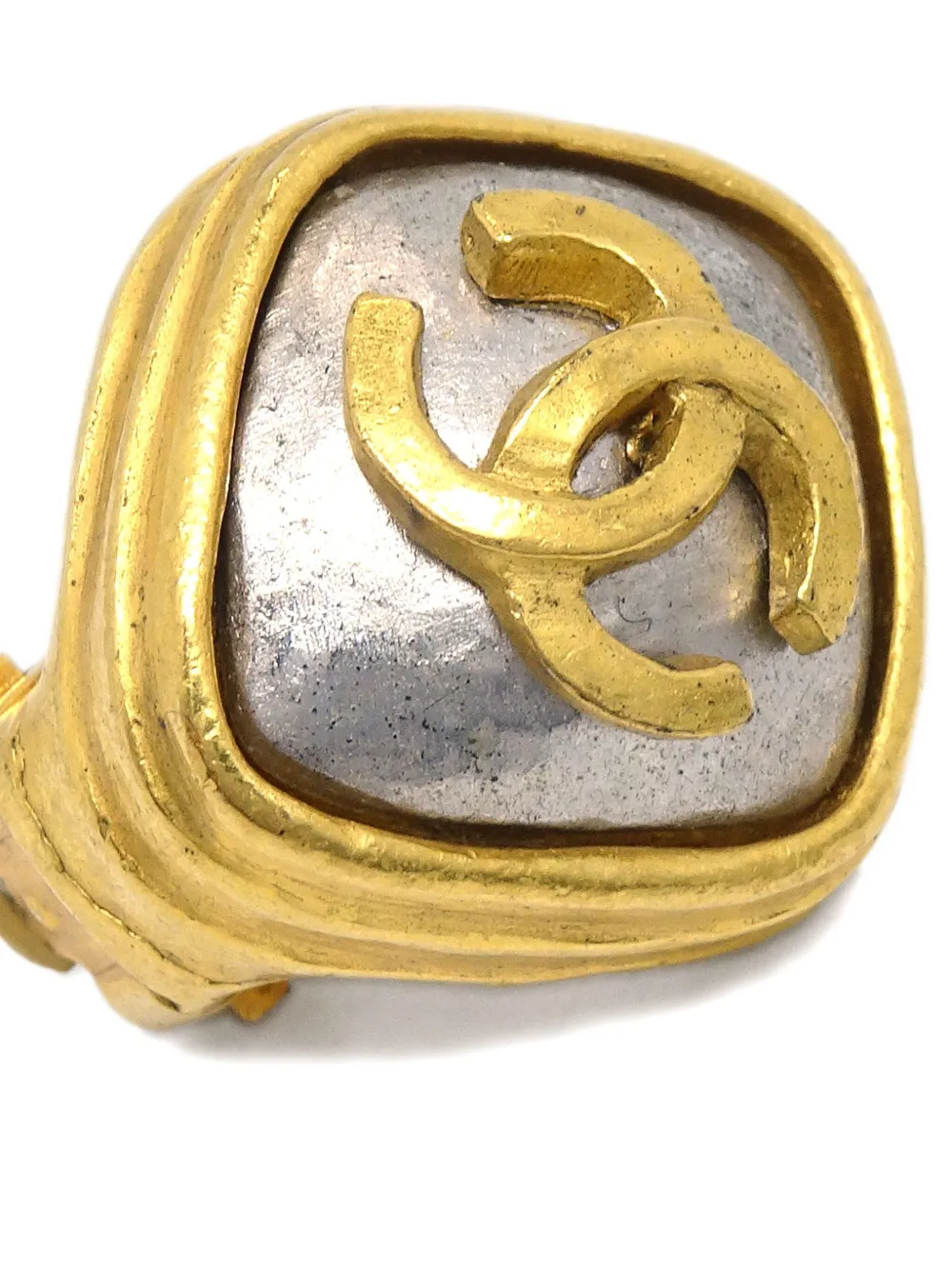 Pre-owned Chanel 1997 Rhombus Clip-on Earrings