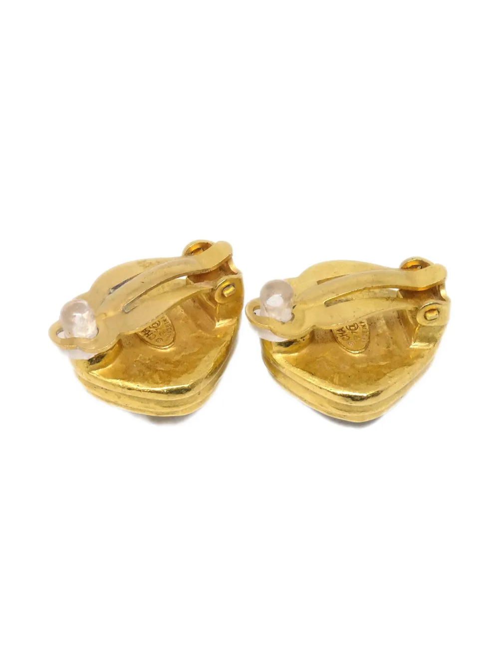 Pre-owned Chanel 1997 Rhombus Clip-on Earrings