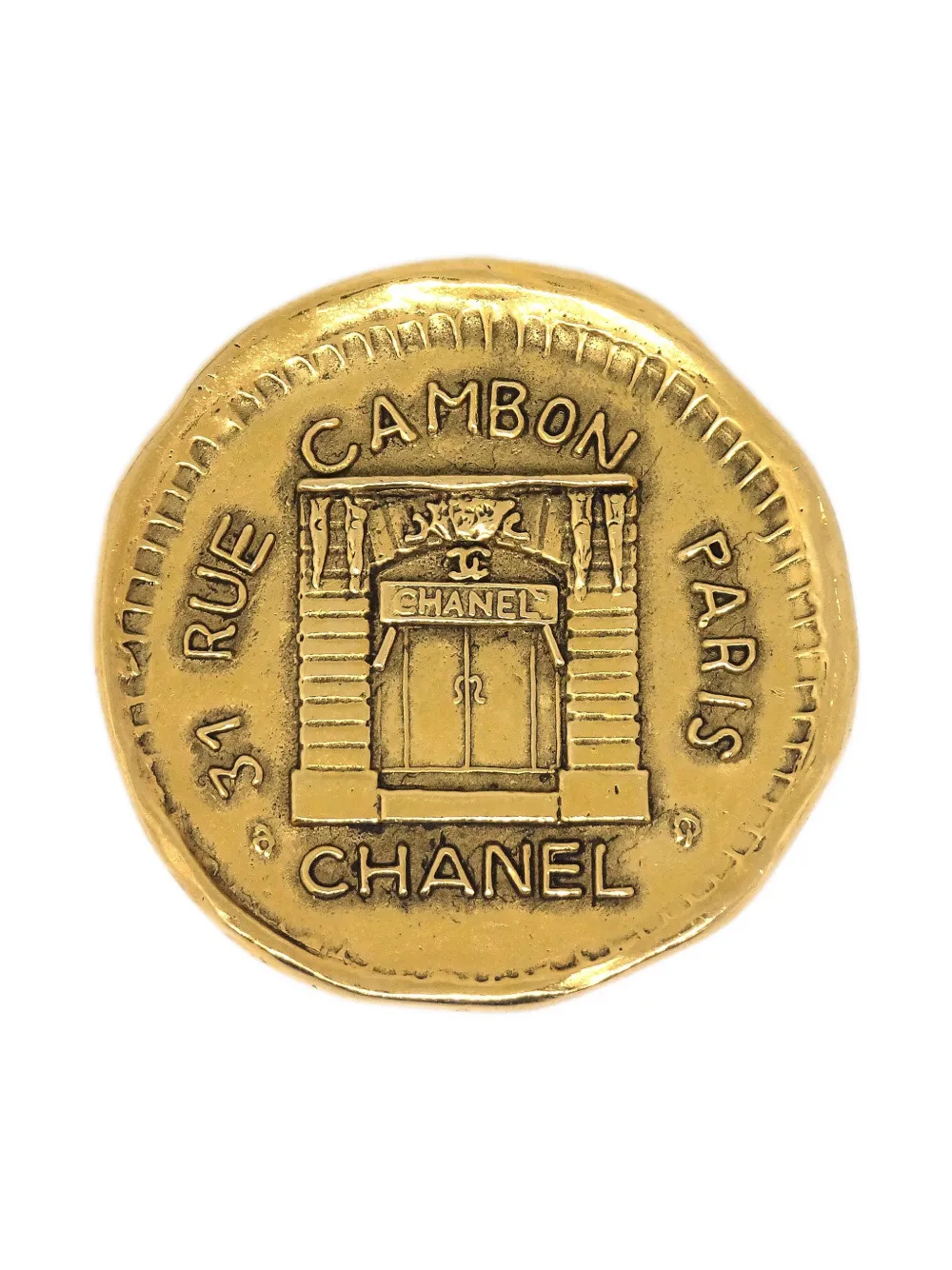 CHANEL Pre-Owned 1990-2000s 31 リュ カンボン ブローチ - ゴールドトーン CHANEL Pre-Owned 1990-2000s 31 リュ カンボン ブローチ - ゴールドトーン