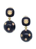 CHANEL Pre-Owned 2000s polka-dot dangle earrings - Black