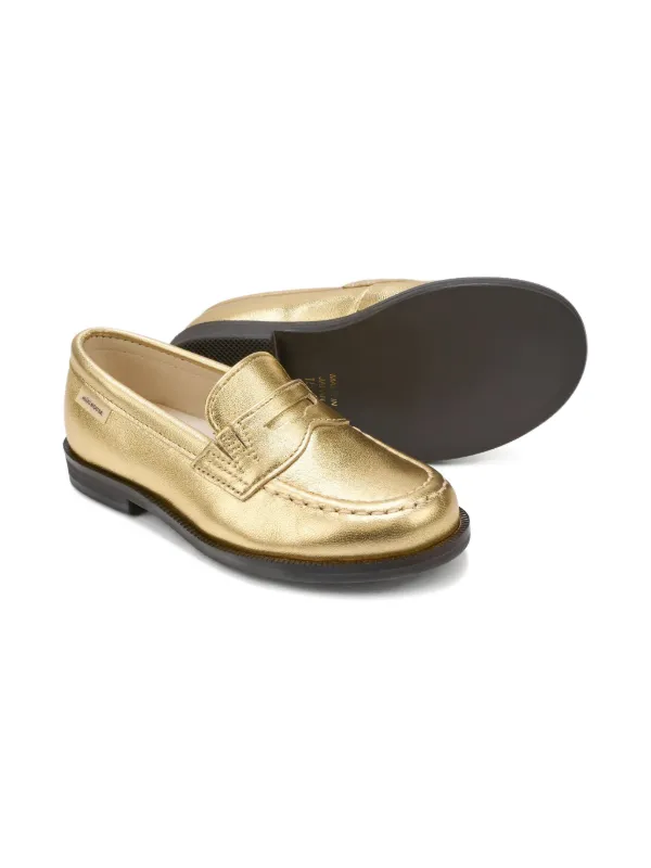 slim fit dress slacks Champagne Gold Metallic Leather Kitten Heel – Ally Shoes main image 1