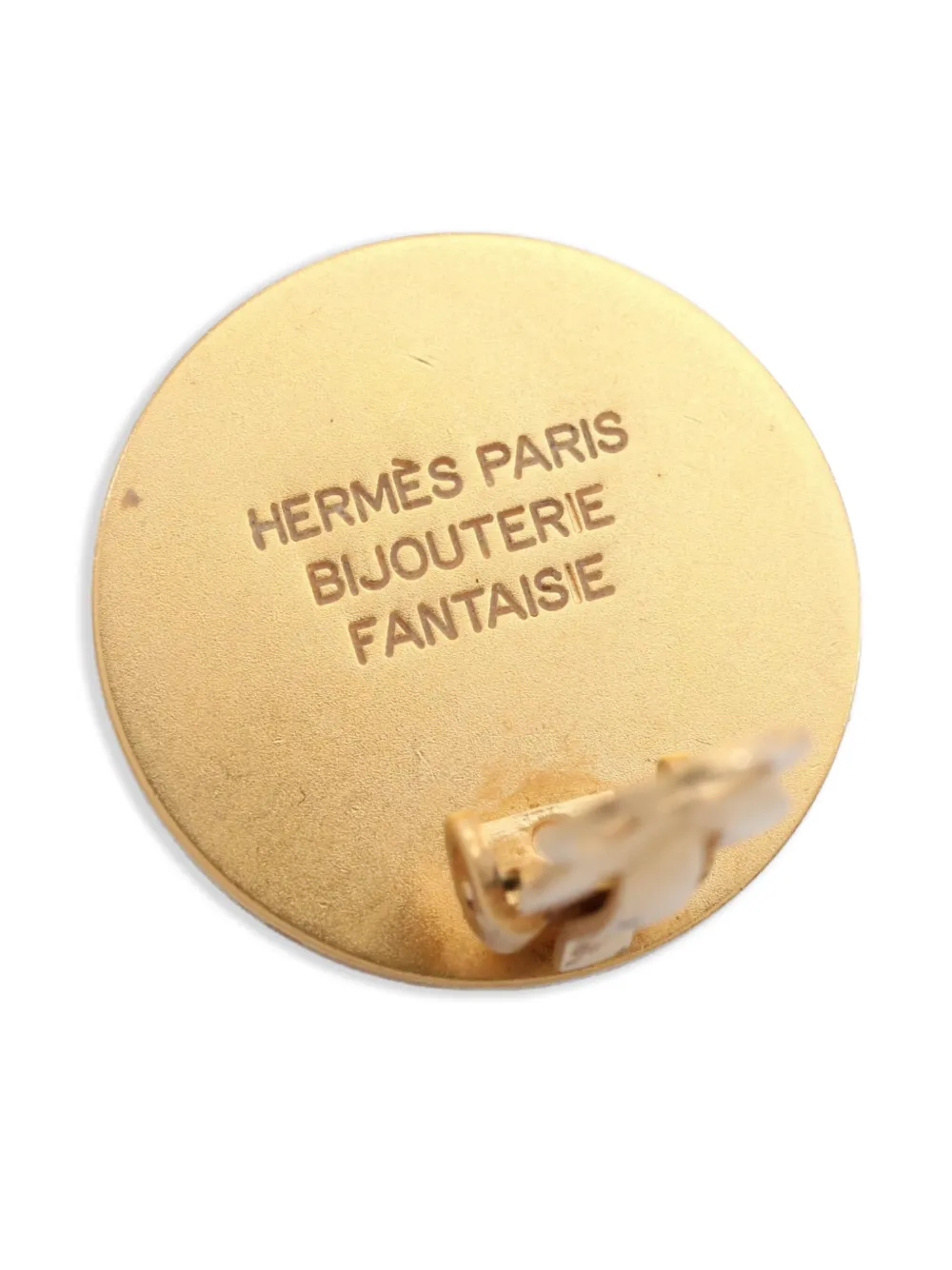 Pre-owned Hermes 2000s Logo-engraved Clip-on Earrings