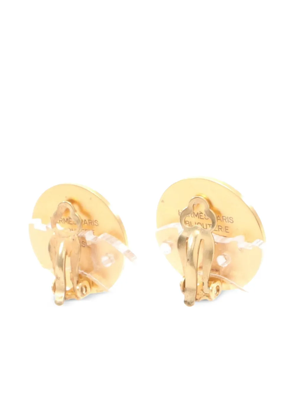 Pre-owned Hermes 2000s Logo-engraved Clip-on Earrings