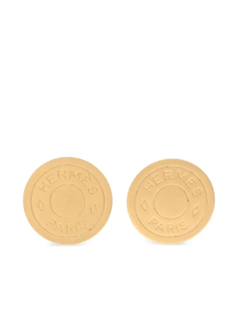 Hermès Pre-Owned 2000s logo-engraved clip-on earrings