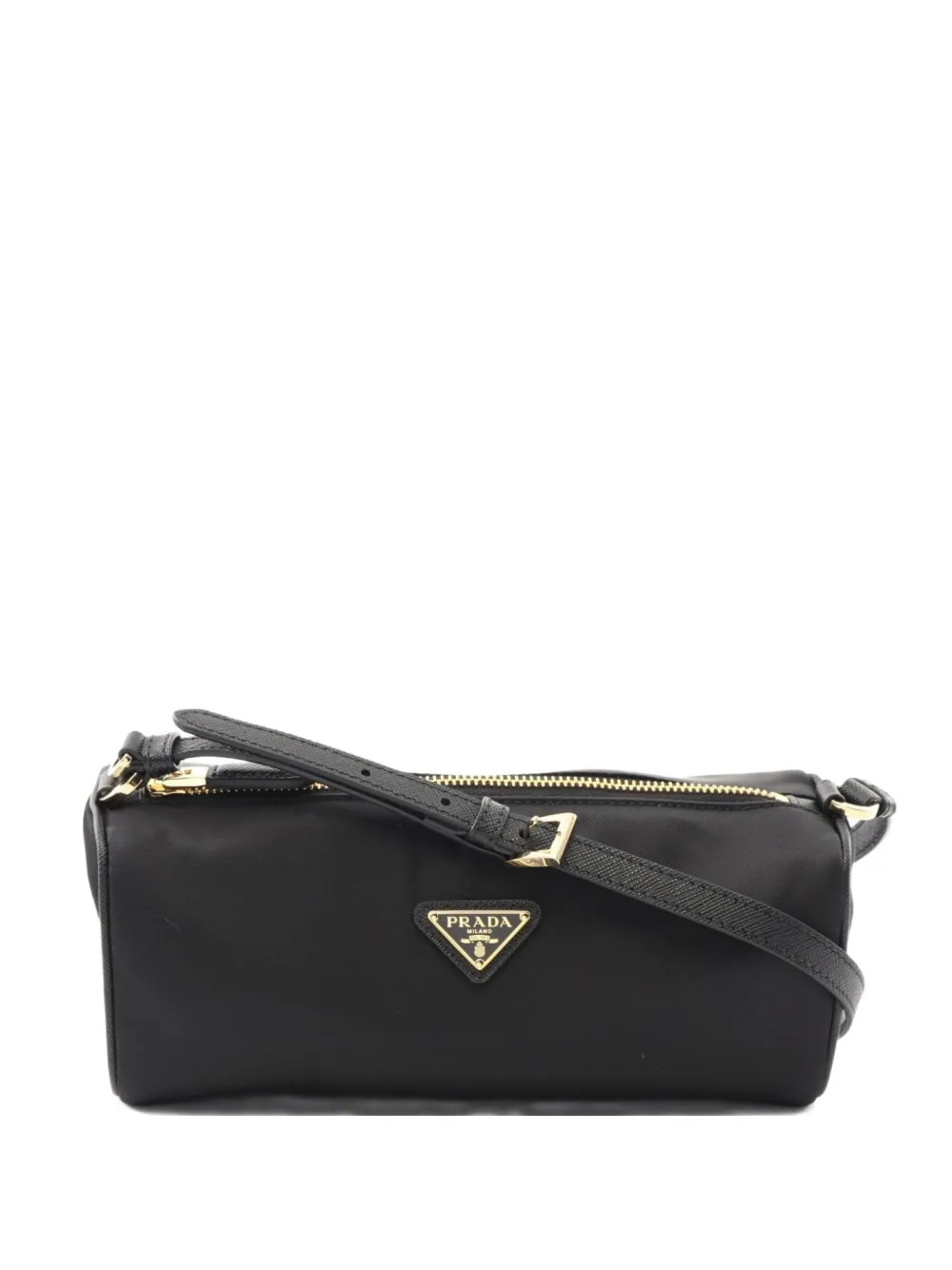 Prada Pre-Owned 2020s Saffiano leather-trim shoulder bag | Black | Image 1
