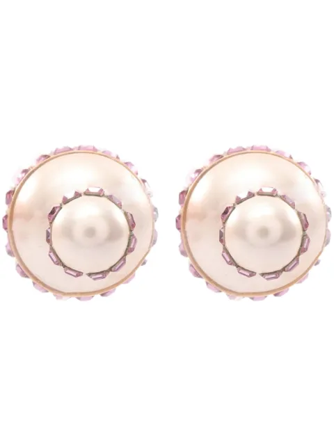 Christian Dior Pre-Owned 2000s pearl rhinestone earrings