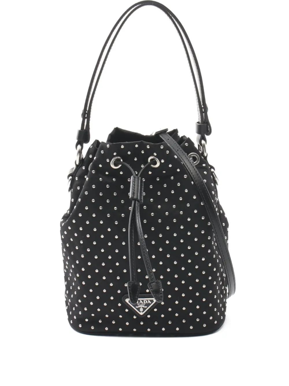 Prada Pre-Owned 2020s スタッズ ハンドバッグ - ブラック Prada Pre-Owned 2020s スタッズ ハンドバッグ - ブラック