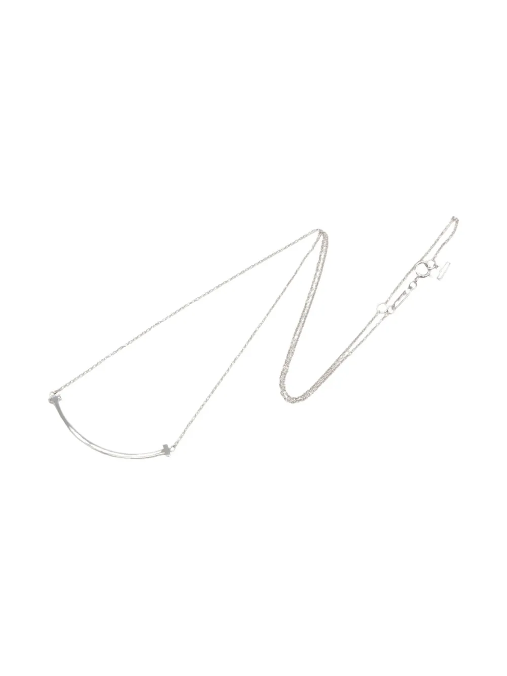 Tiffany & Co. Pre-Owned 2010s 18K white gold small T-smile necklace | Image 2