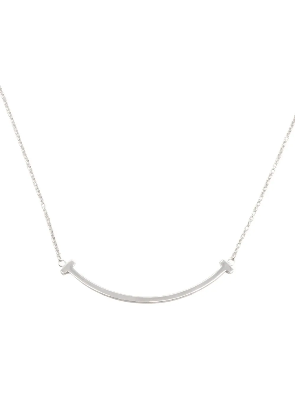 Tiffany & Co. Pre-Owned 2010s 18K white gold small T-smile necklace | Silver | Image 1