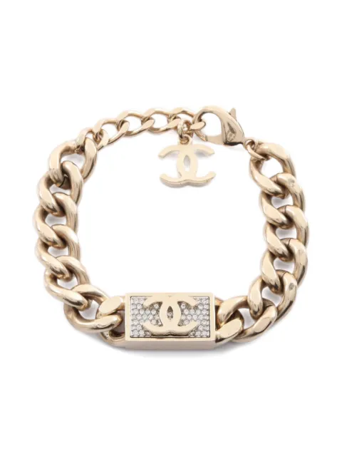 CHANEL Pre-Owned سوار سلسلة بزينة حجر الراين 1986-1988