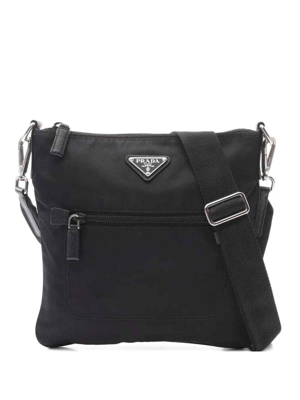 Prada Pre-Owned 2010s Saffiano leather-trim shoulder bag - ブラック Prada Pre-Owned 2010s Saffiano leather-trim shoulder bag - ブラック