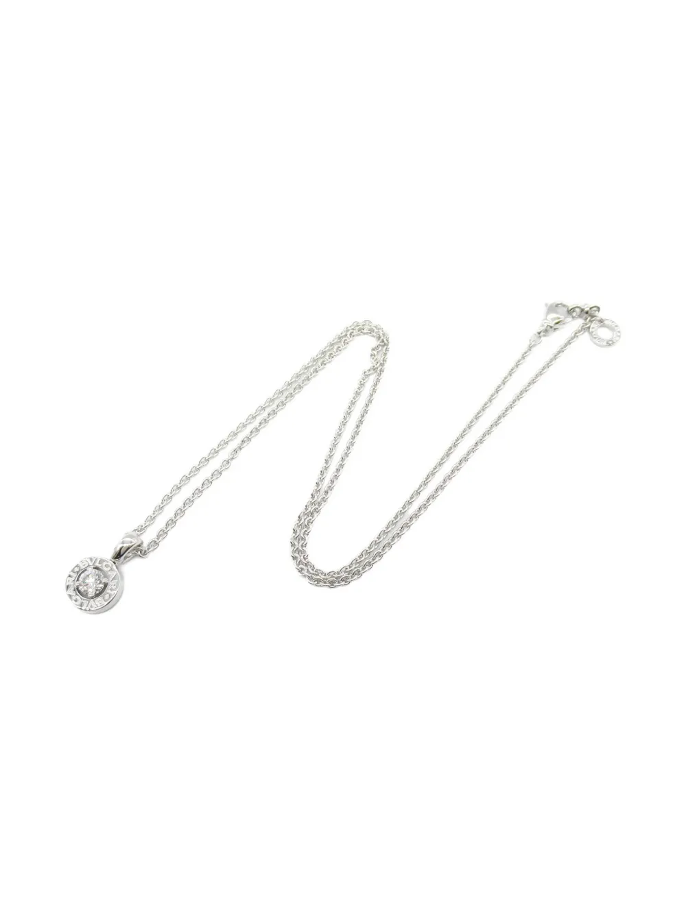 Pre-owned Bvlgari 2010s 18k White Gold 1pd Diamond Necklace