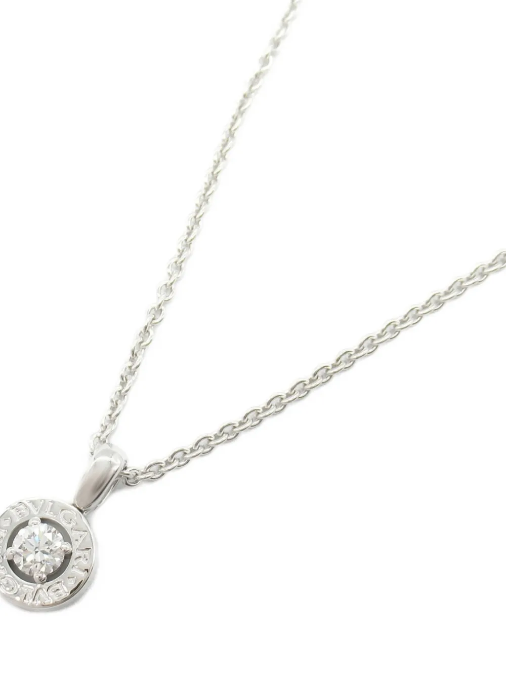 Pre-owned Bvlgari 2010s 18k White Gold 1pd Diamond Necklace