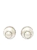 Christian Dior Pre-Owned 2000s pearl rhinestone earrings - Neutrals