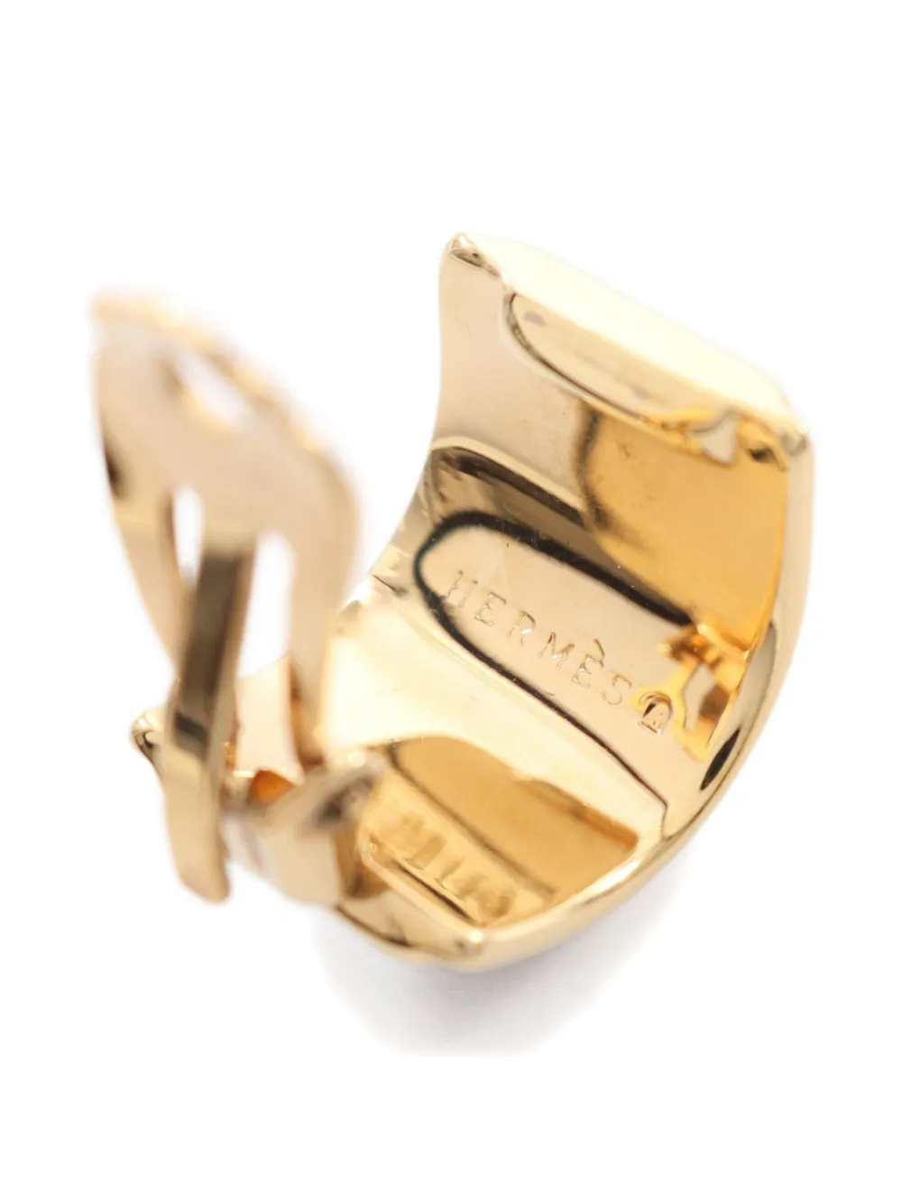 Pre-owned Hermes 2000s Enamel Hoop Earrings