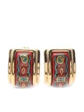Hermès Pre-Owned 2000s enamel hoop earrings - Gold