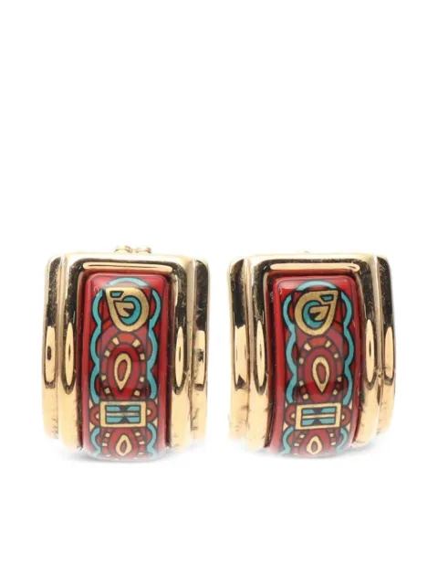 Hermès Pre-Owned 2000s enamel hoop earrings 