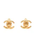 CHANEL Pre-Owned 1986-1988 Interlocking CC earrings - Gold