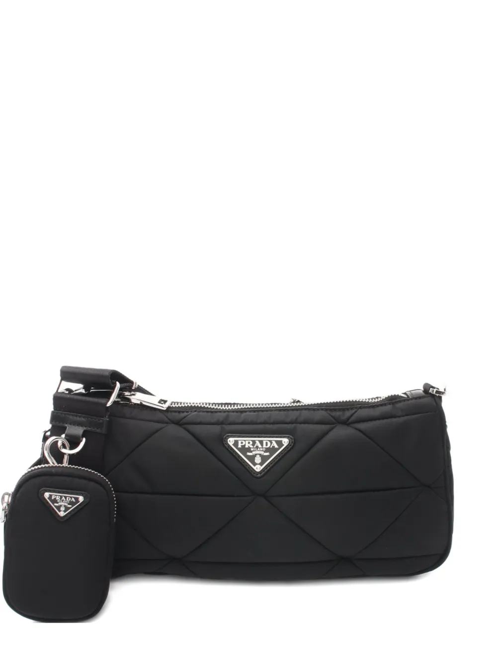 Prada Pre-Owned 2020s quilted leather shoulder bag | Black | Image 1