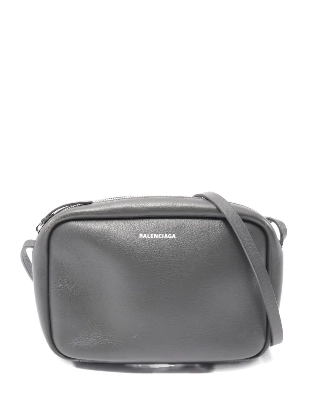 Pre-owned Balenciaga 2000s Everyday Leather Cross Body Bag In Gray