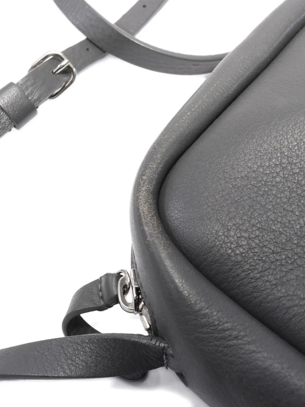 Pre-owned Balenciaga 2000s Everyday Leather Cross Body Bag In Gray