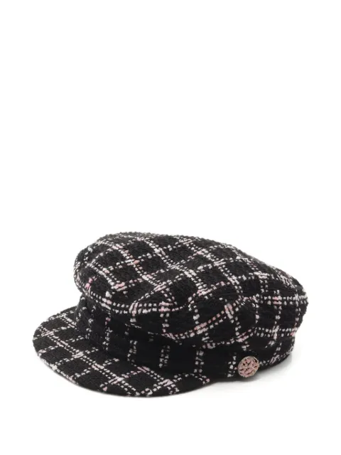 CHANEL Pre-Owned checked wool beret