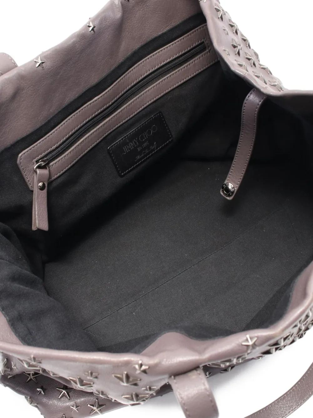 Pre-owned Jimmy Choo 2000s Stud-embellished Tote Bag In Gray