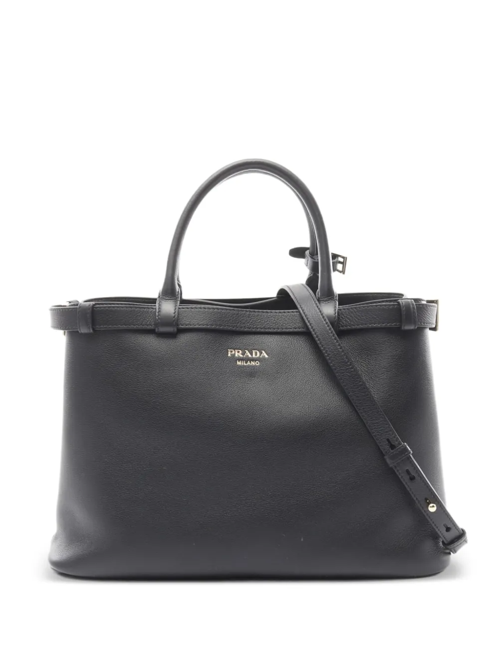 Prada Pre-Owned 2020s レザー トートバッグ - ブラック Prada Pre-Owned 2020s レザー トートバッグ - ブラック