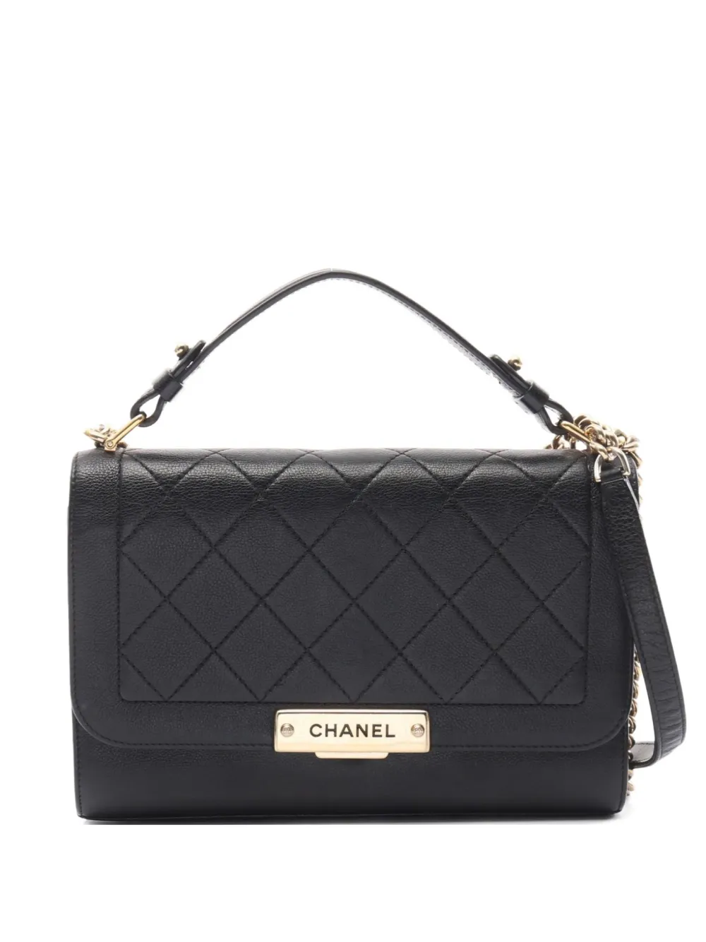 Pre-owned Chanel 2016 Click Label Chain Shoulder Bag
