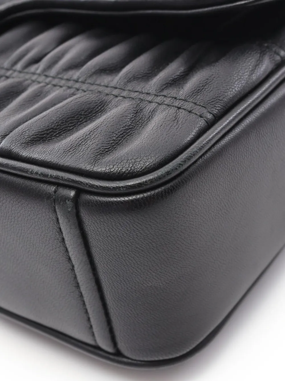 Pre-owned Prada 2010s Nappa Gaufre Crossbody Bag In Black