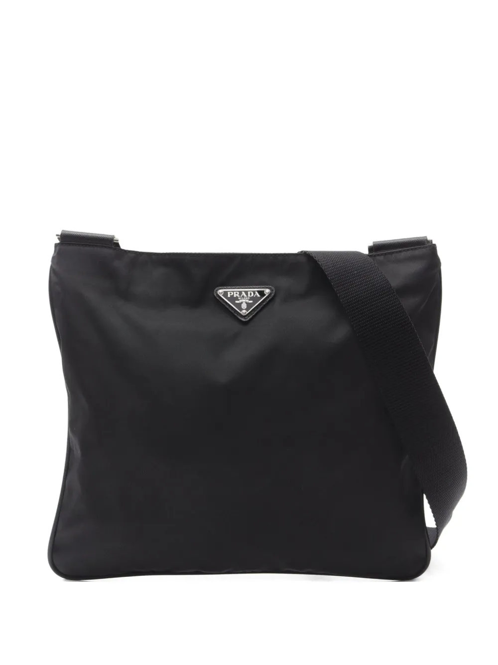 Prada Pre-Owned 2010s triangle logo shoulder bag - Nero