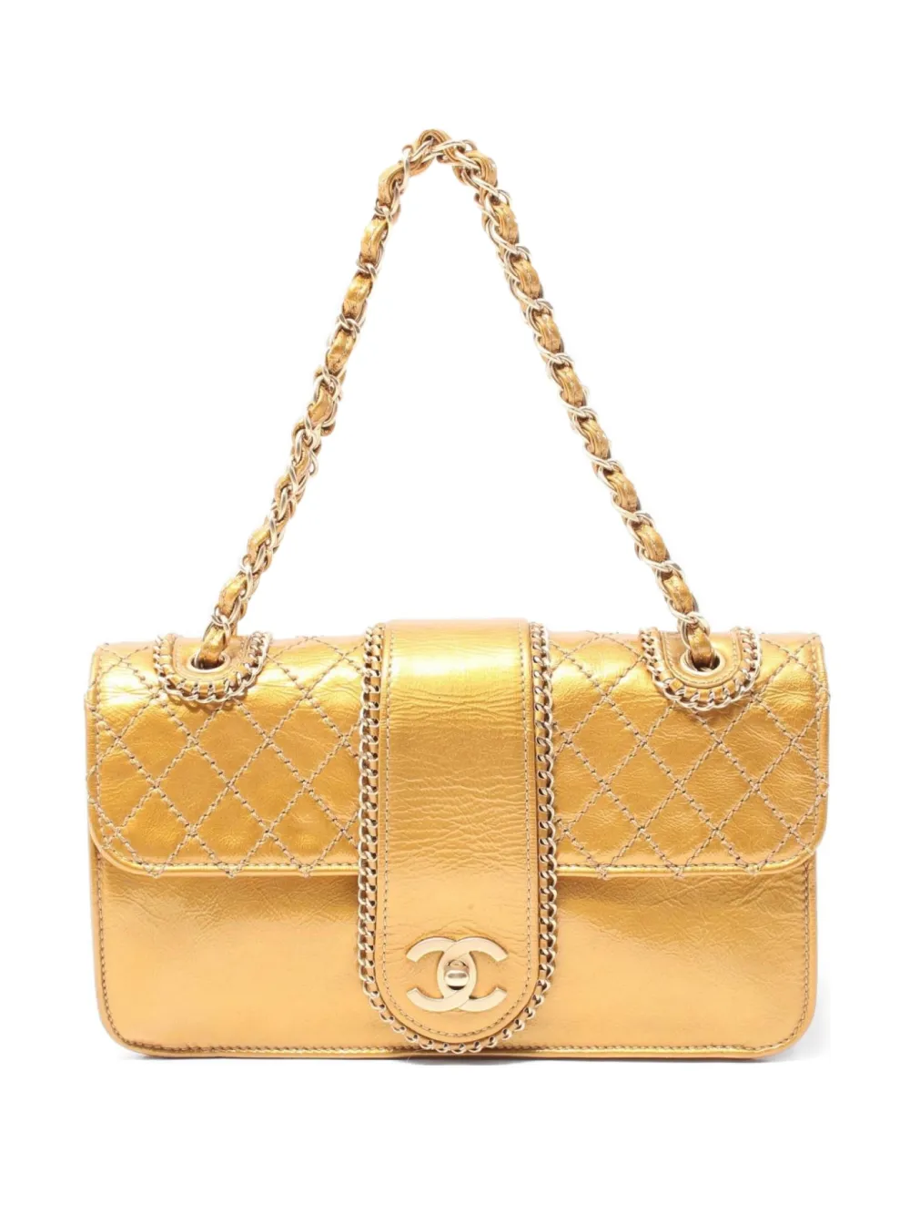 CHANEL Pre-Owned 2006-2008 Madison Flap shoulder bag - ゴールドトーン CHANEL Pre-Owned 2006-2008 Madison Flap shoulder bag - ゴールドトーン