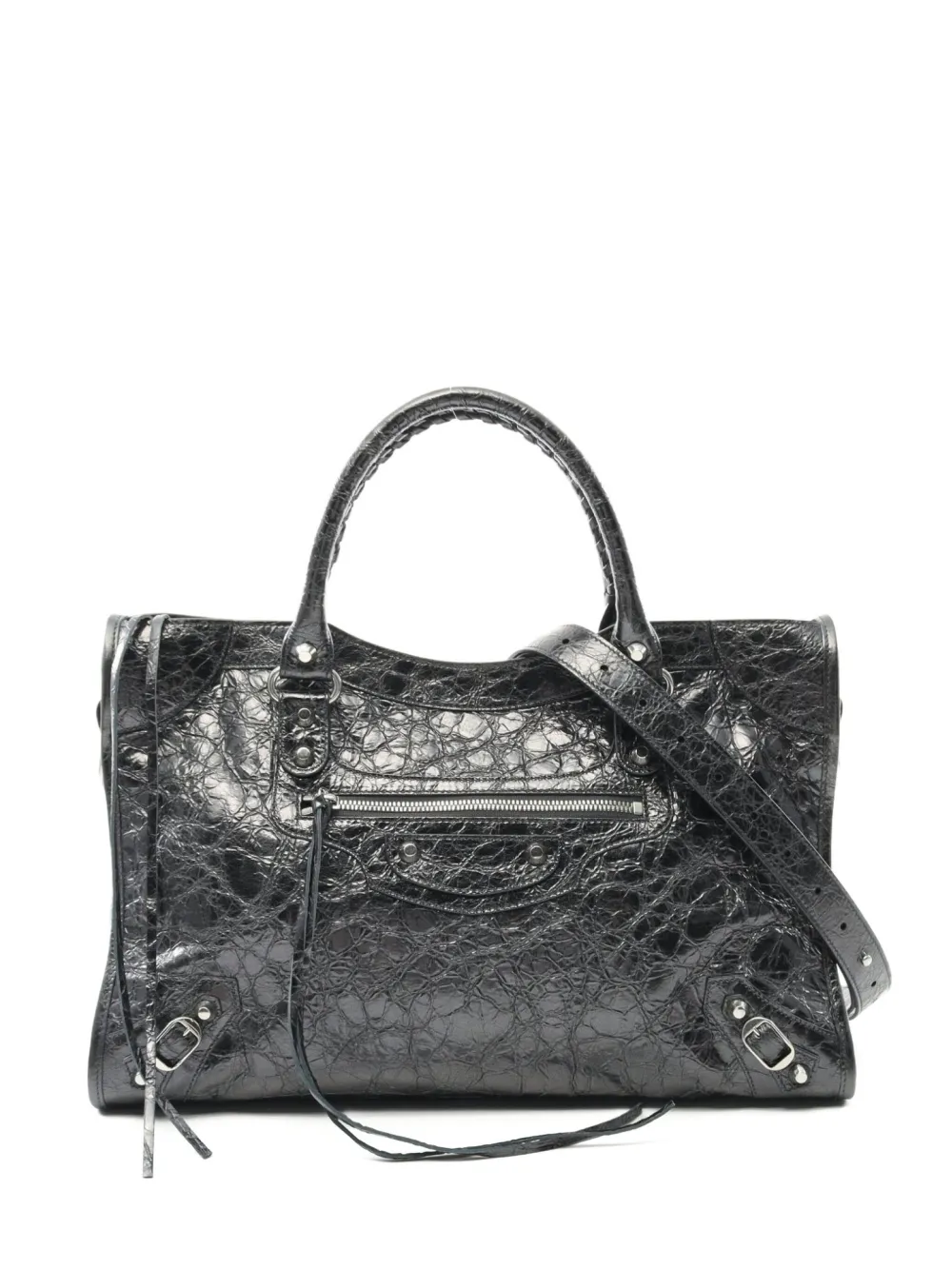 2020s crinkled leather tote bag
