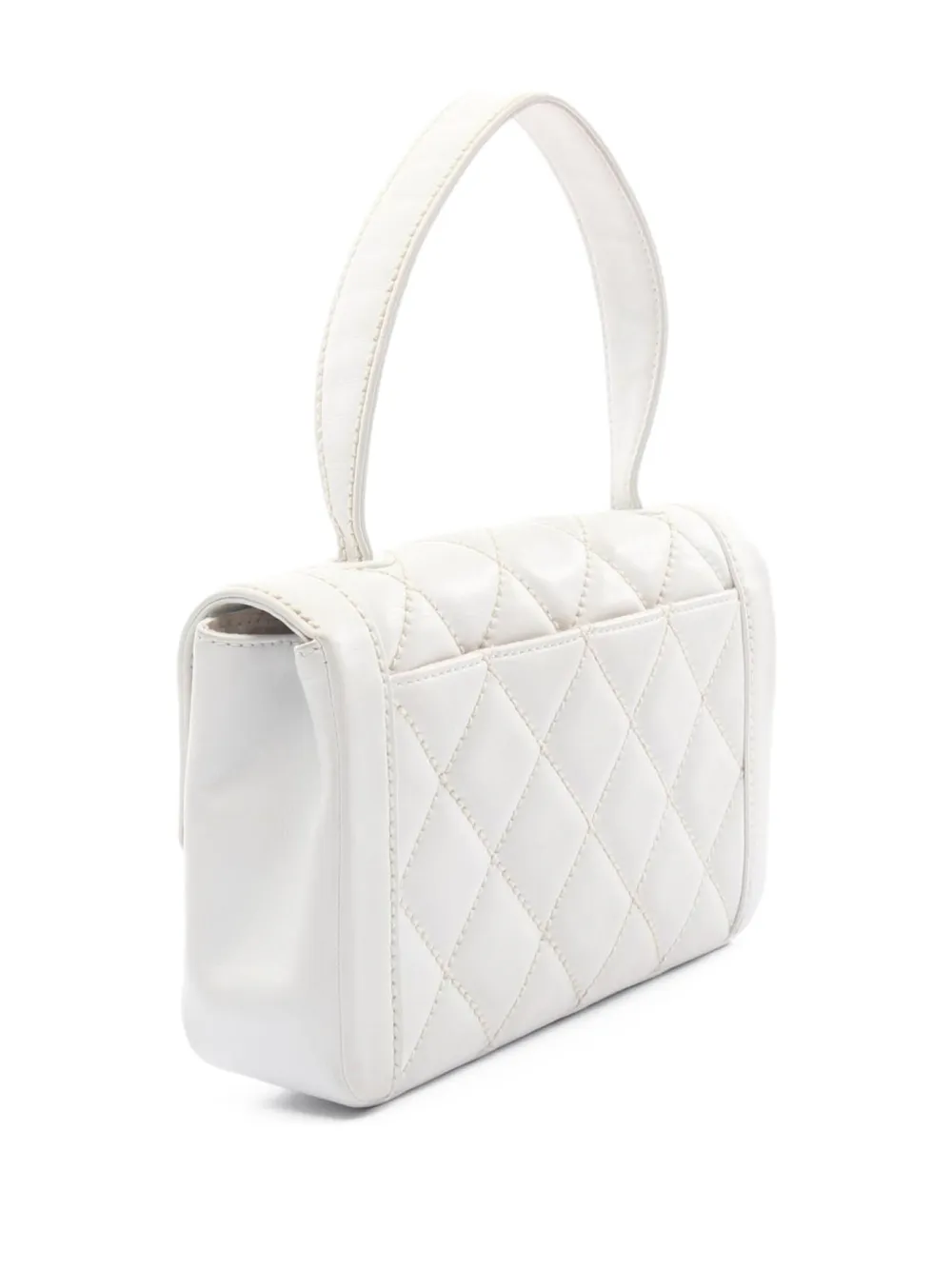 Pre-owned Chanel 2004-2005 Wild Stitch Classic Flap Handbag In White