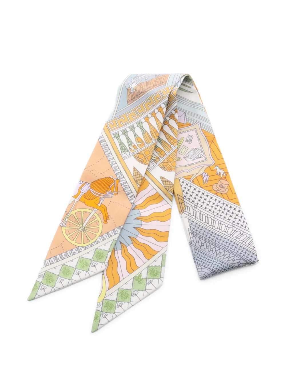 Hermès Pre-Owned 2010s Objets De Curiosite silk scarf - イエロー Hermès Pre-Owned 2010s Objets De Curiosite silk scarf - イエロー