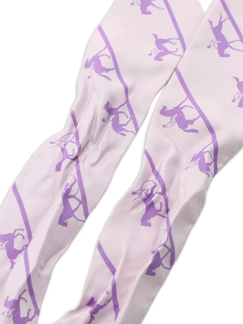 Pre-owned Hermes 2000s Twilly Le Allure Printed Silk Scarf