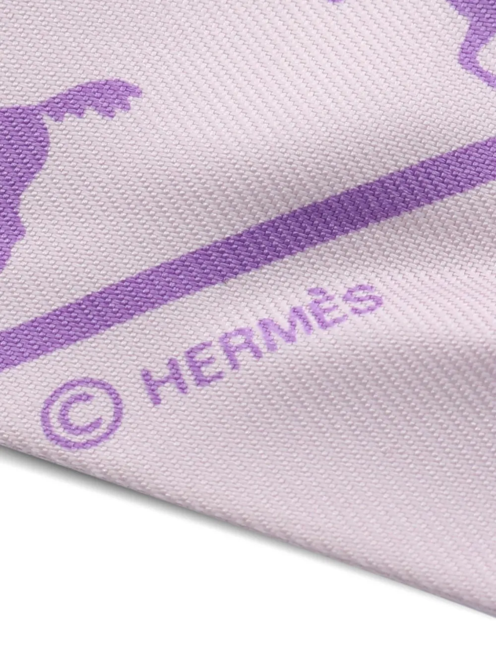 Pre-owned Hermes 2000s Twilly Le Allure Printed Silk Scarf