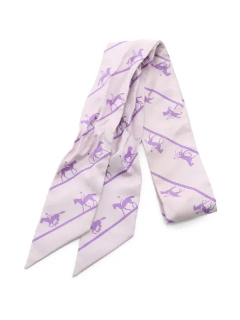 Hermès Pre-Owned 2000s Twilly Le Allure printed silk scarf