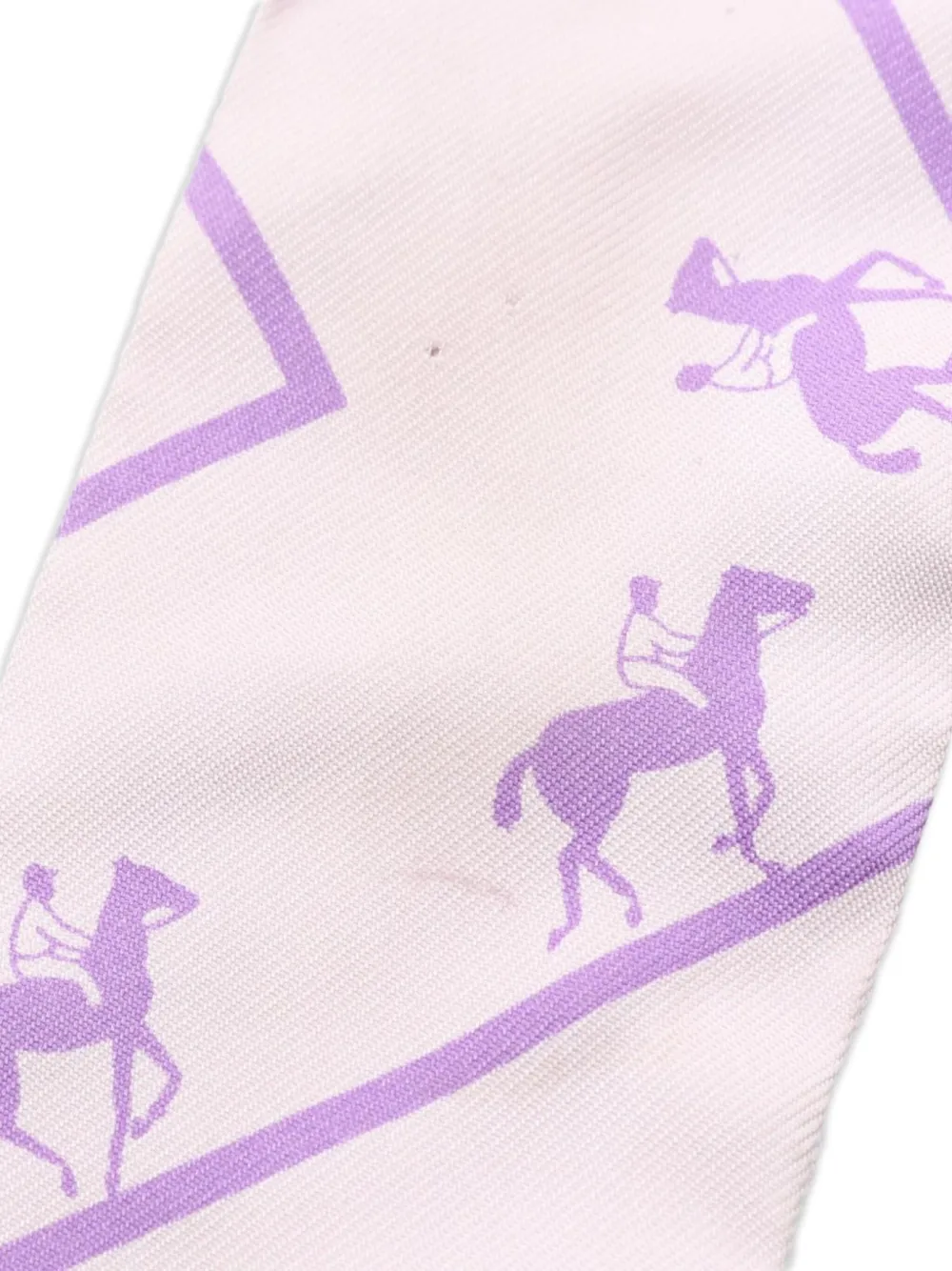 Pre-owned Hermes 2000s Twilly Le Allure Printed Silk Scarf