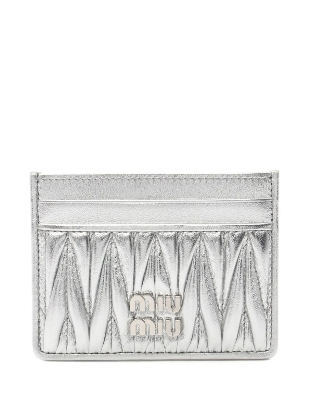 Miu Miu Pre-Owned 2020 matelassé cardholder | Silver | Image 1