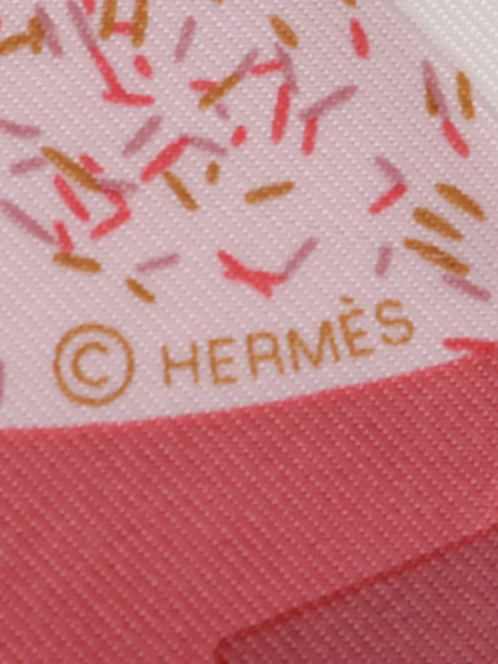 Pre-owned Hermes 2000s Petit Carrés 45 Gavroche Just Married Silk Scarf
