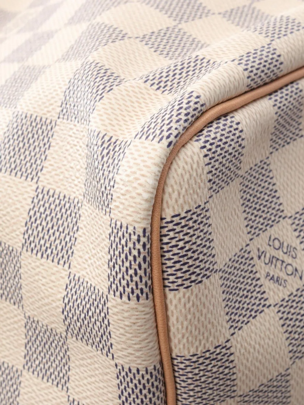 Pre-owned Louis Vuitton 2021s Keepall Bandouliere 55 Damier Azur Boston Bag In White