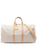 Louis Vuitton Pre-Owned 2021s Keepall Bandouliere 55 Damier Azur Boston bag - White