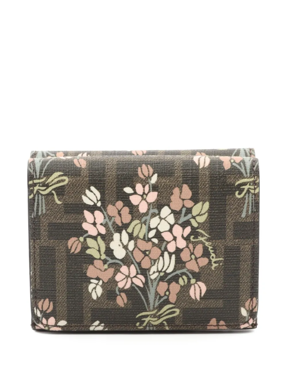 Fendi Pre-Owned 2020s floral-print compact wallet | Brown | Image 1