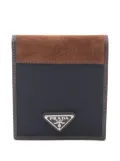 Prada Pre-Owned 2020s suede trim wallet - Blue