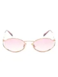 Miu Miu Pre-Owned 2010s oval-frame sunglasses - Gold