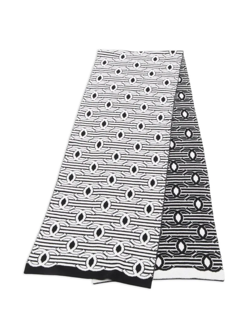 Pre-owned Chanel 1986-1988 Cc Knit Scarf